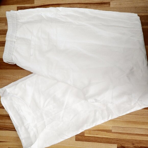 Anthropologie High Waisted White Linen Mix Pleated Pants - Size Medium - Picture 10 of 12